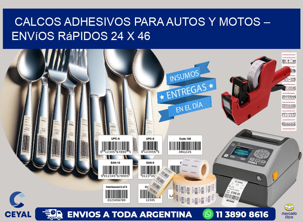 Calcos Adhesivos para Autos y Motos – Envíos Rápidos 24 x 46