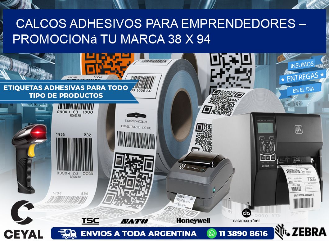 Calcos Adhesivos para Emprendedores – Promocioná Tu Marca 38 x 94