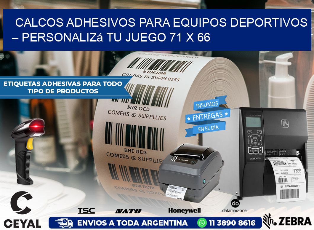 Calcos Adhesivos para Equipos Deportivos – Personalizá Tu Juego 71 x 66