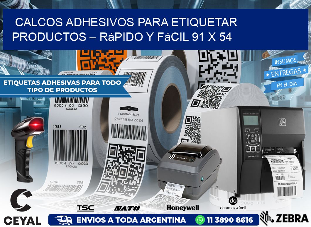 Calcos Adhesivos para Etiquetar Productos – Rápido y Fácil 91 x 54