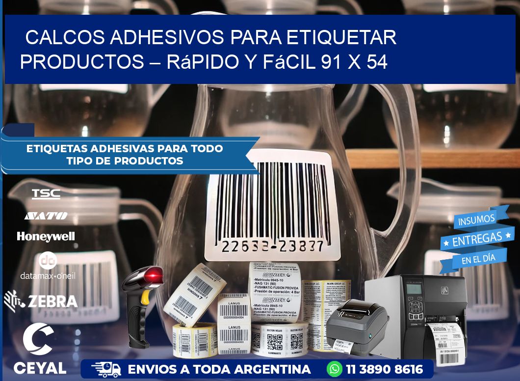 Calcos Adhesivos para Etiquetar Productos – Rápido y Fácil 91 x 54