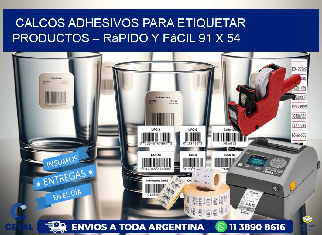 Calcos Adhesivos para Etiquetar Productos – Rápido y Fácil 91 x 54
