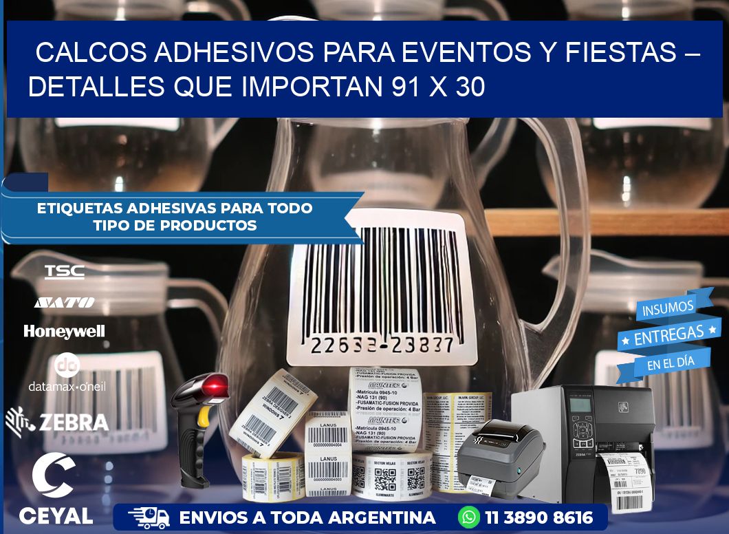 Calcos Adhesivos para Eventos y Fiestas – Detalles que Importan 91 x 30