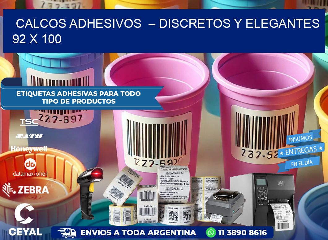 Calcos Adhesivos  – Discretos y Elegantes 92 x 100