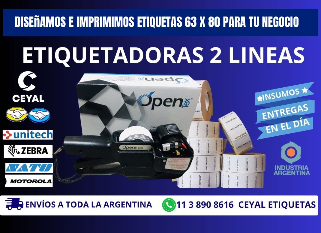Diseñamos e Imprimimos Etiquetas 63 x 80 para tu Negocio