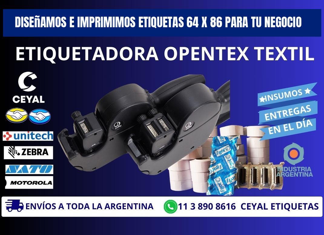 Diseñamos e Imprimimos Etiquetas 64 x 86 para tu Negocio