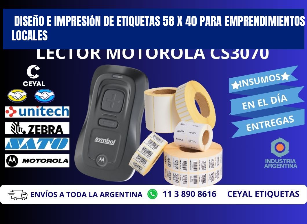 Diseño e Impresión de Etiquetas 58 x 40 para Emprendimientos Locales