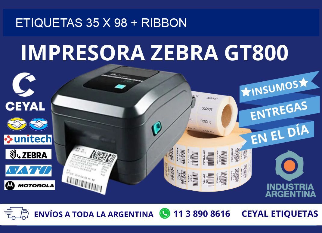 ETIQUETAS 35 x 98 + RIBBON