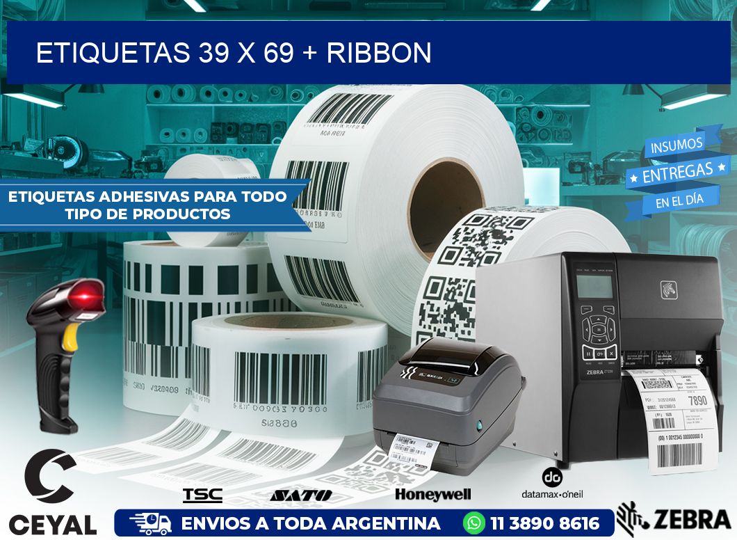 ETIQUETAS 39 x 69 + RIBBON