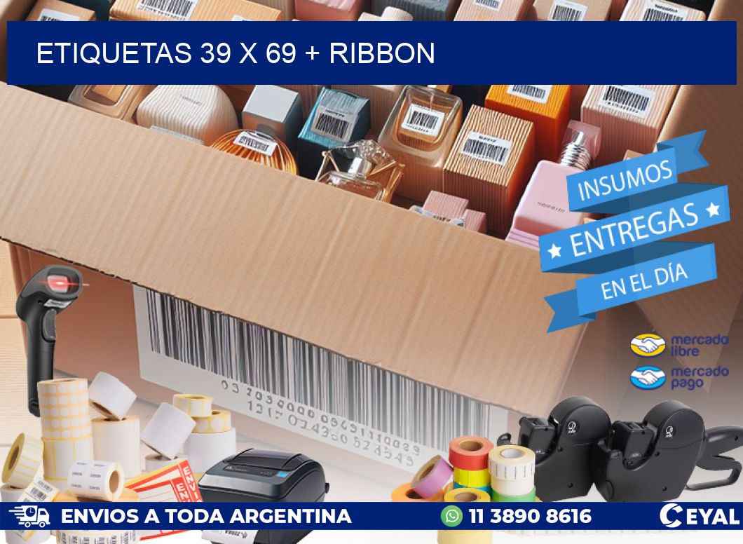 ETIQUETAS 39 x 69 + RIBBON