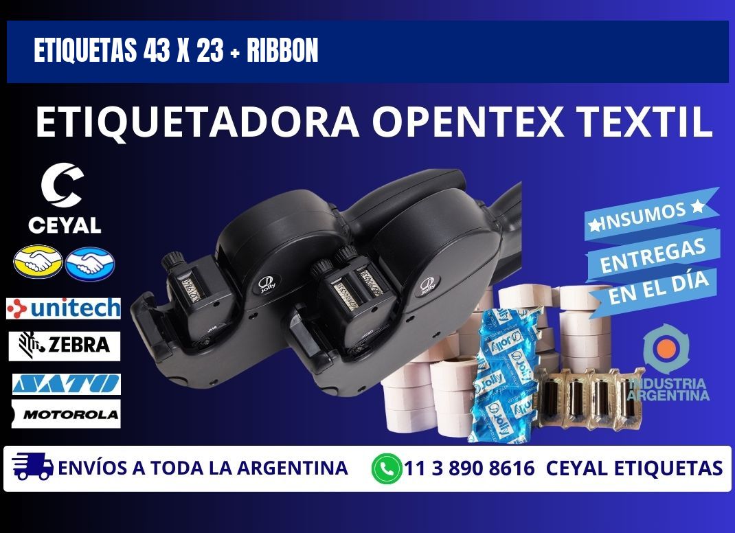 ETIQUETAS 43 x 23 + RIBBON