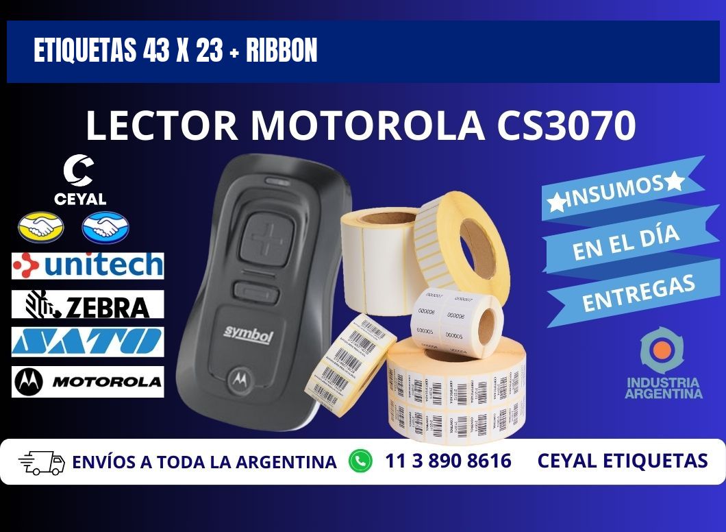 ETIQUETAS 43 x 23 + RIBBON