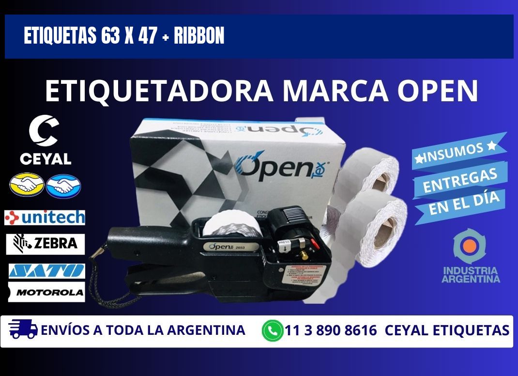 ETIQUETAS 63 x 47 + RIBBON