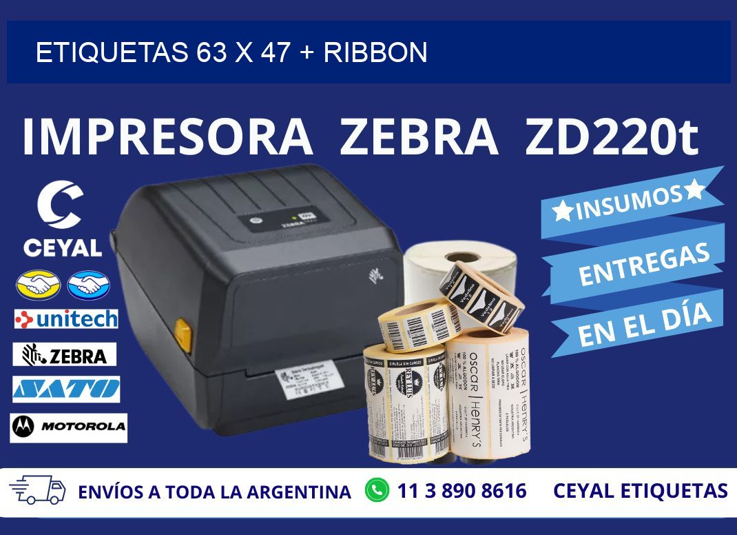 ETIQUETAS 63 x 47 + RIBBON