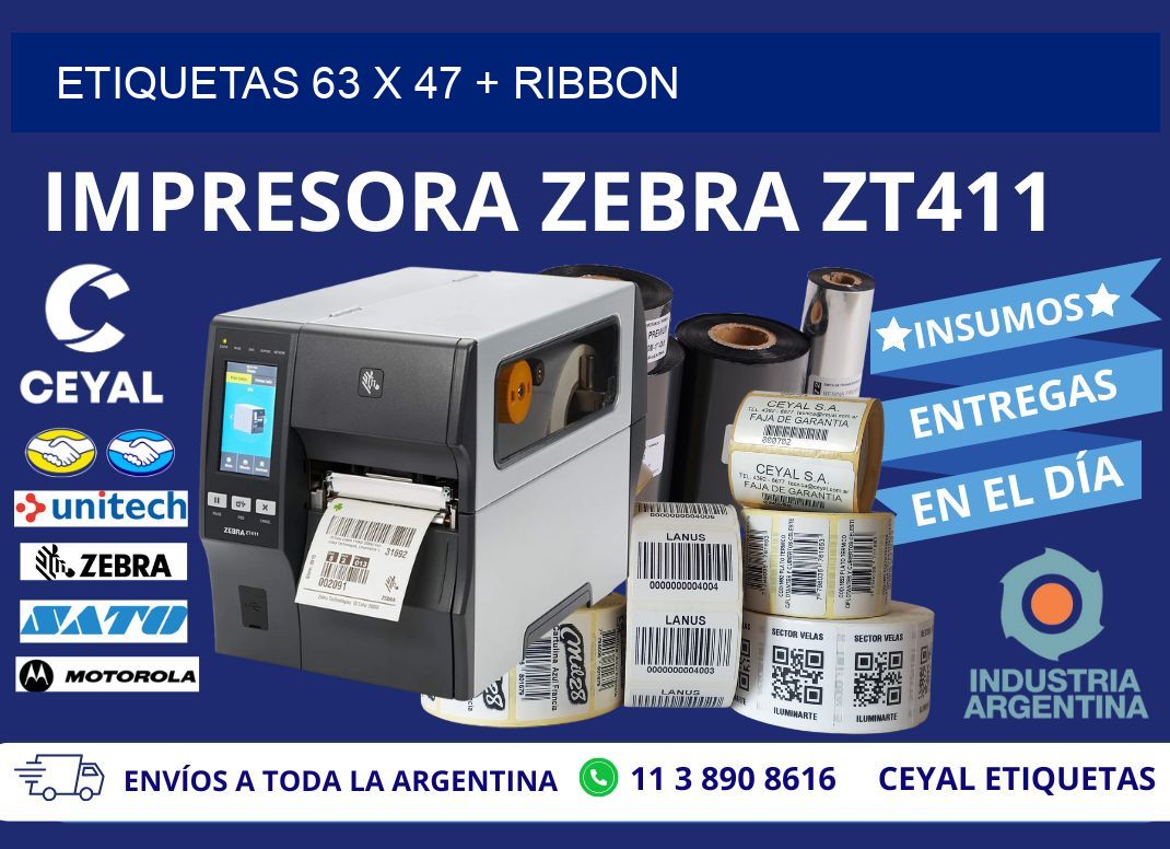ETIQUETAS 63 x 47 + RIBBON