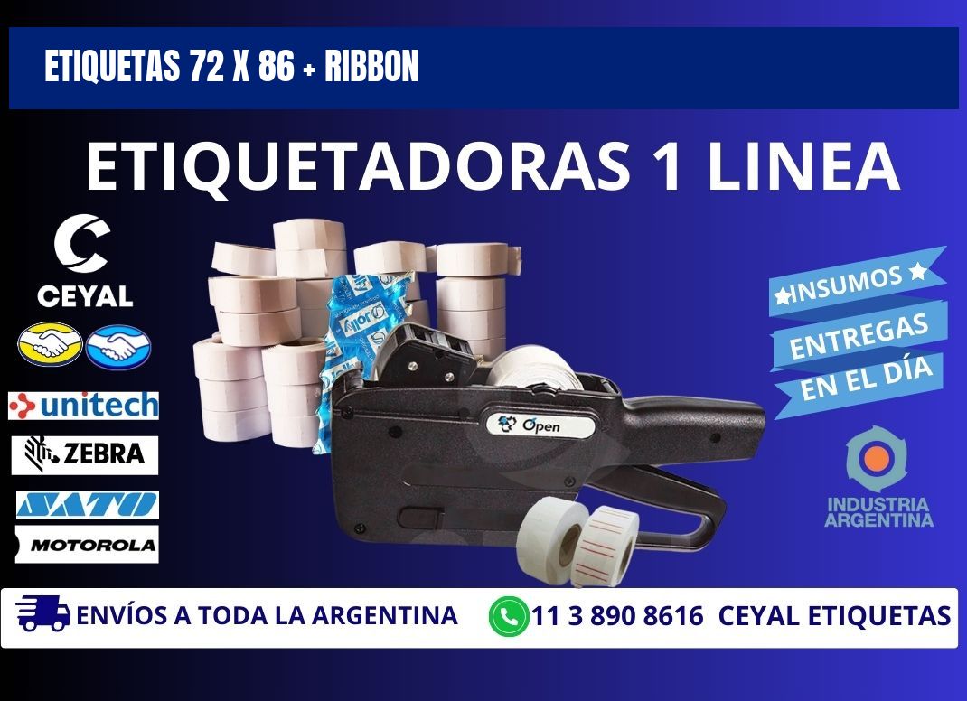ETIQUETAS 72 x 86 + RIBBON