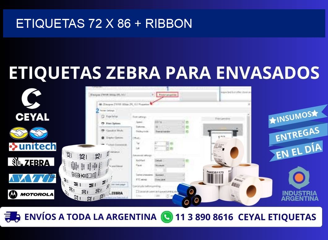 ETIQUETAS 72 x 86 + RIBBON