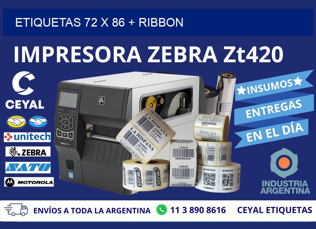 ETIQUETAS 72 x 86 + RIBBON