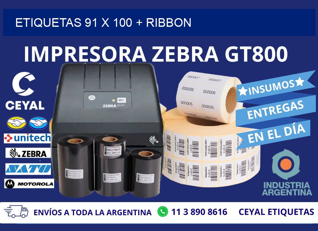 ETIQUETAS 91 x 100 + RIBBON