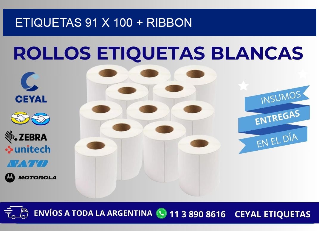 ETIQUETAS 91 x 100 + RIBBON