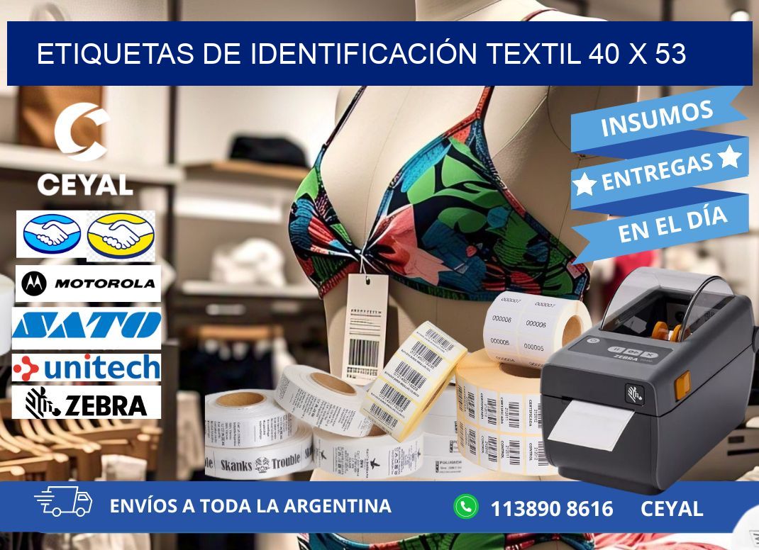 ETIQUETAS DE IDENTIFICACIÓN TEXTIL 40 x 53