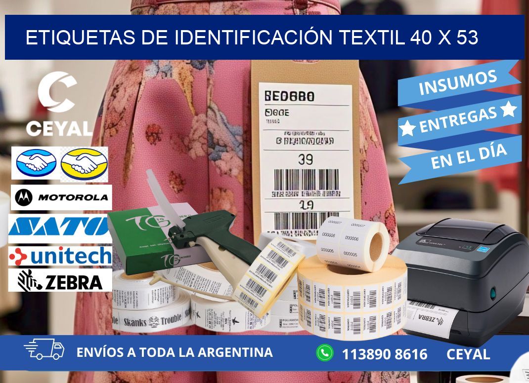 ETIQUETAS DE IDENTIFICACIÓN TEXTIL 40 x 53