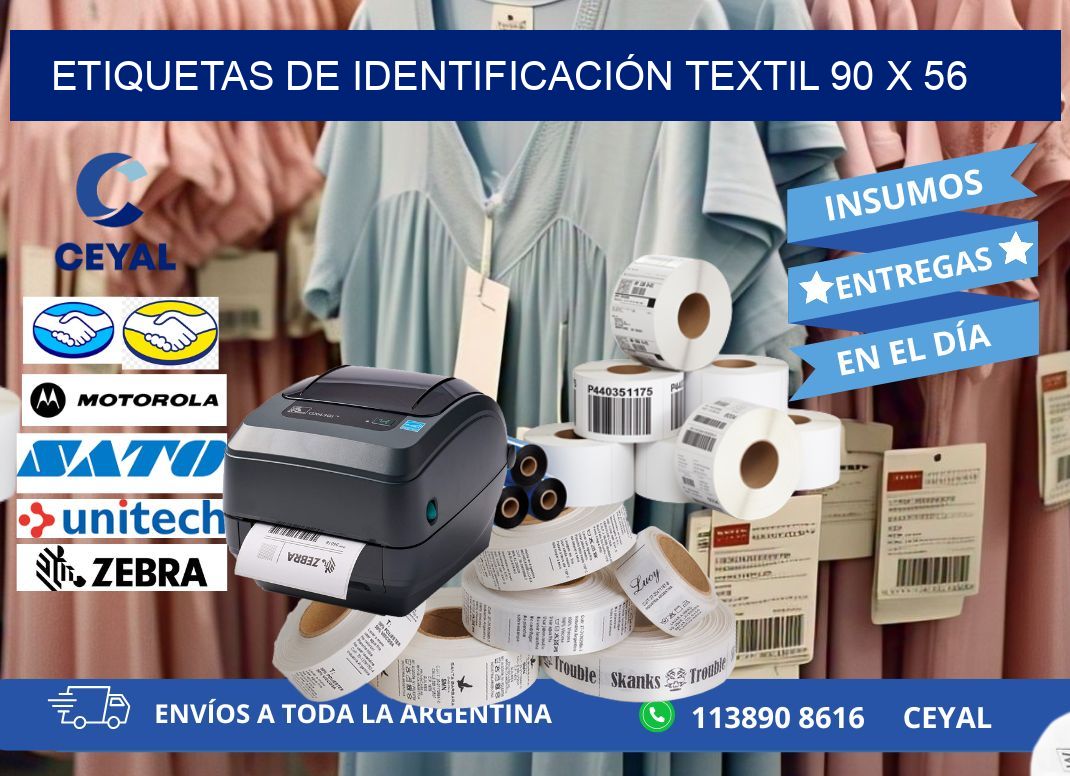 ETIQUETAS DE IDENTIFICACIÓN TEXTIL 90 x 56