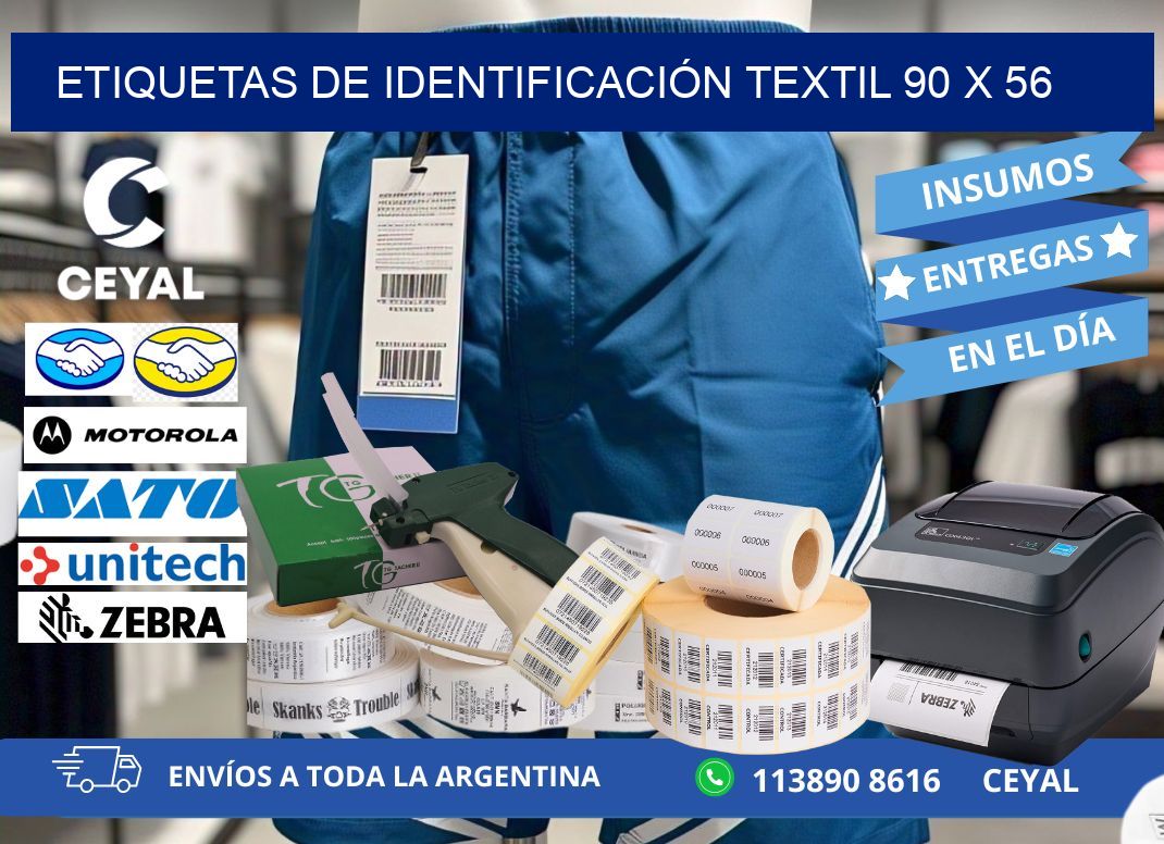 ETIQUETAS DE IDENTIFICACIÓN TEXTIL 90 x 56