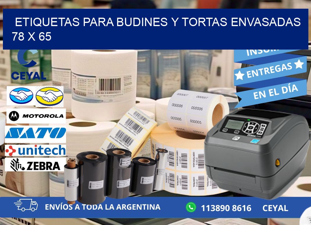 ETIQUETAS PARA BUDINES Y TORTAS ENVASADAS 78 x 65