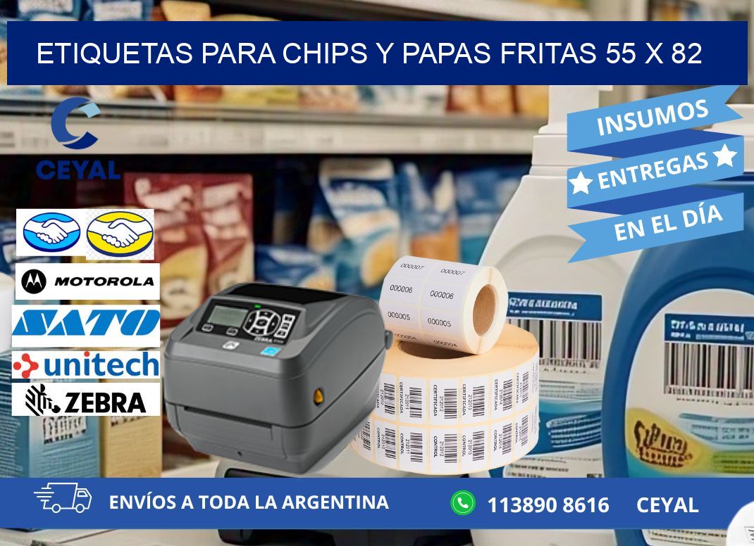 ETIQUETAS PARA CHIPS Y PAPAS FRITAS 55 x 82