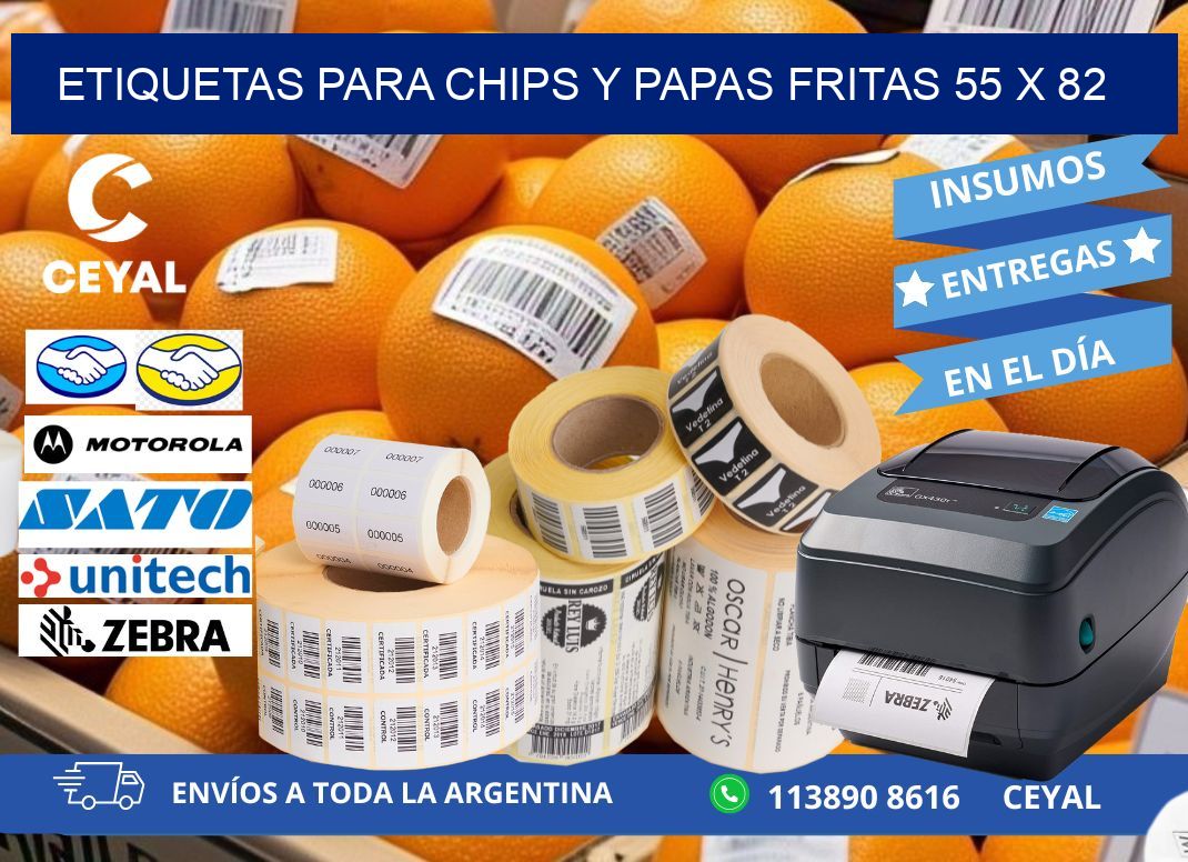 ETIQUETAS PARA CHIPS Y PAPAS FRITAS 55 x 82