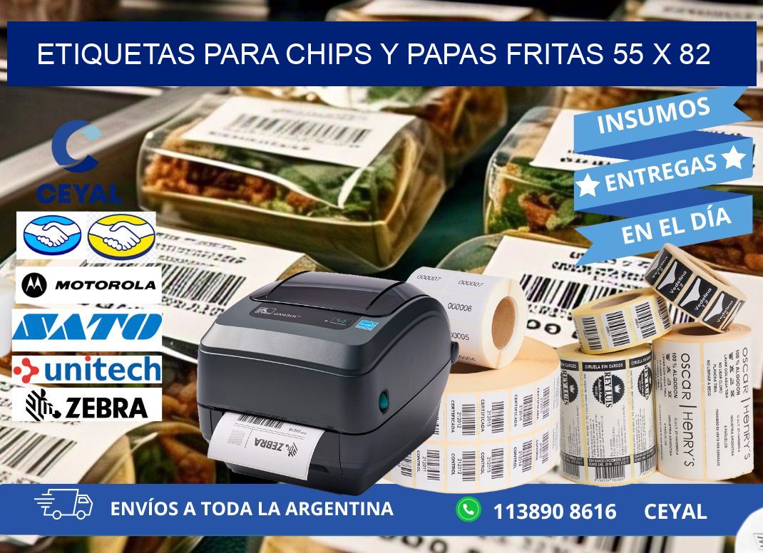 ETIQUETAS PARA CHIPS Y PAPAS FRITAS 55 x 82