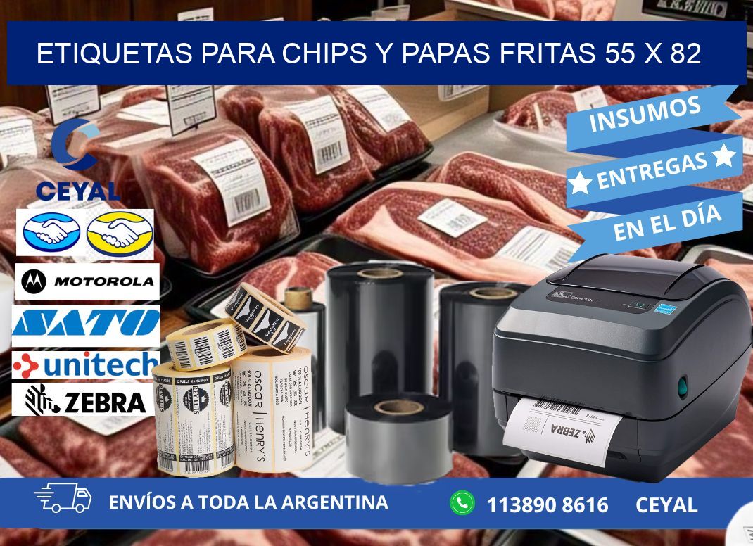 ETIQUETAS PARA CHIPS Y PAPAS FRITAS 55 x 82