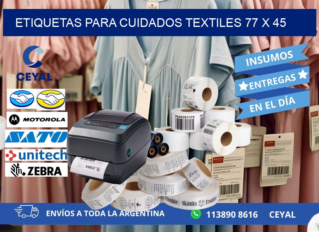 ETIQUETAS PARA CUIDADOS TEXTILES 77 x 45