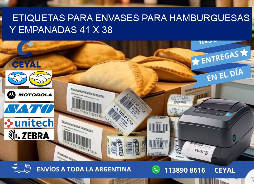 ETIQUETAS PARA ENVASES PARA HAMBURGUESAS Y EMPANADAS 41 x 38