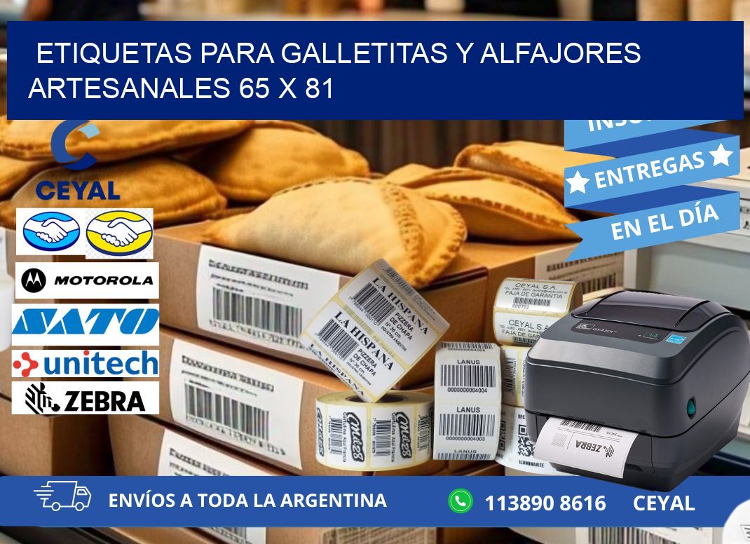 ETIQUETAS PARA GALLETITAS Y ALFAJORES ARTESANALES 65 x 81