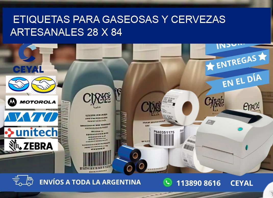 ETIQUETAS PARA GASEOSAS Y CERVEZAS ARTESANALES 28 x 84