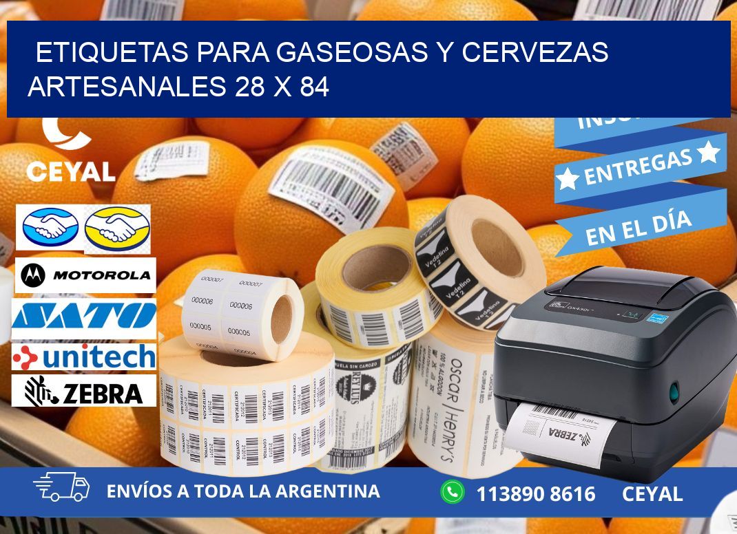 ETIQUETAS PARA GASEOSAS Y CERVEZAS ARTESANALES 28 x 84