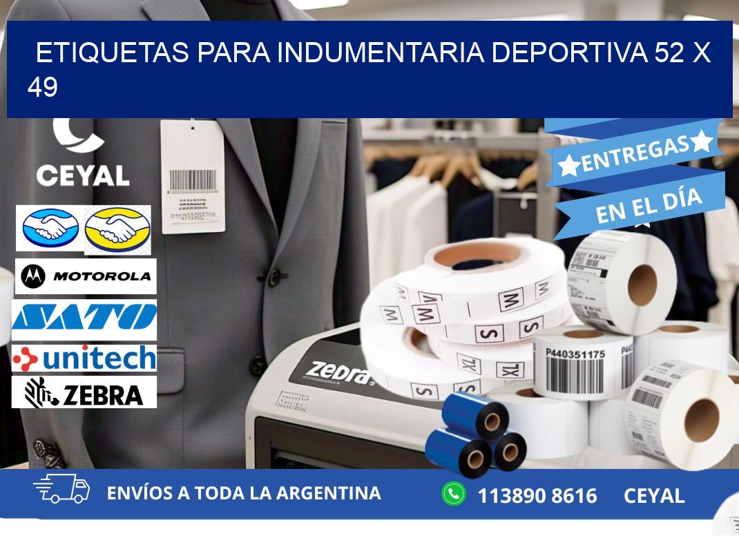 ETIQUETAS PARA INDUMENTARIA DEPORTIVA 52 x 49