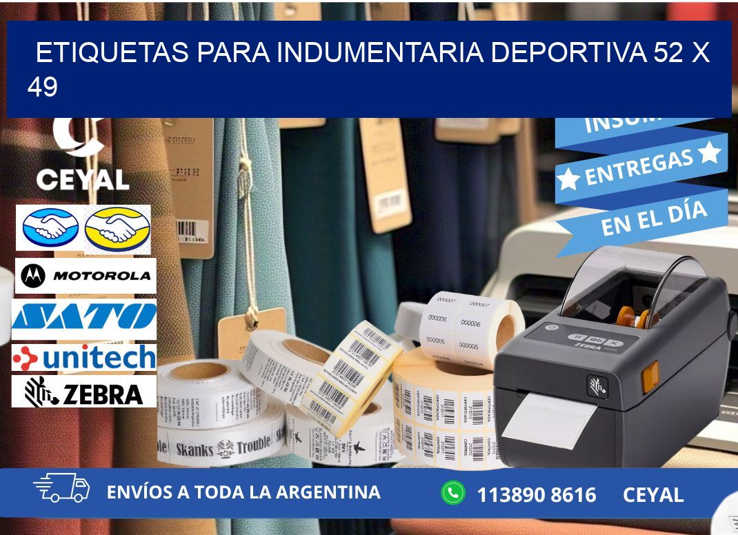 ETIQUETAS PARA INDUMENTARIA DEPORTIVA 52 x 49