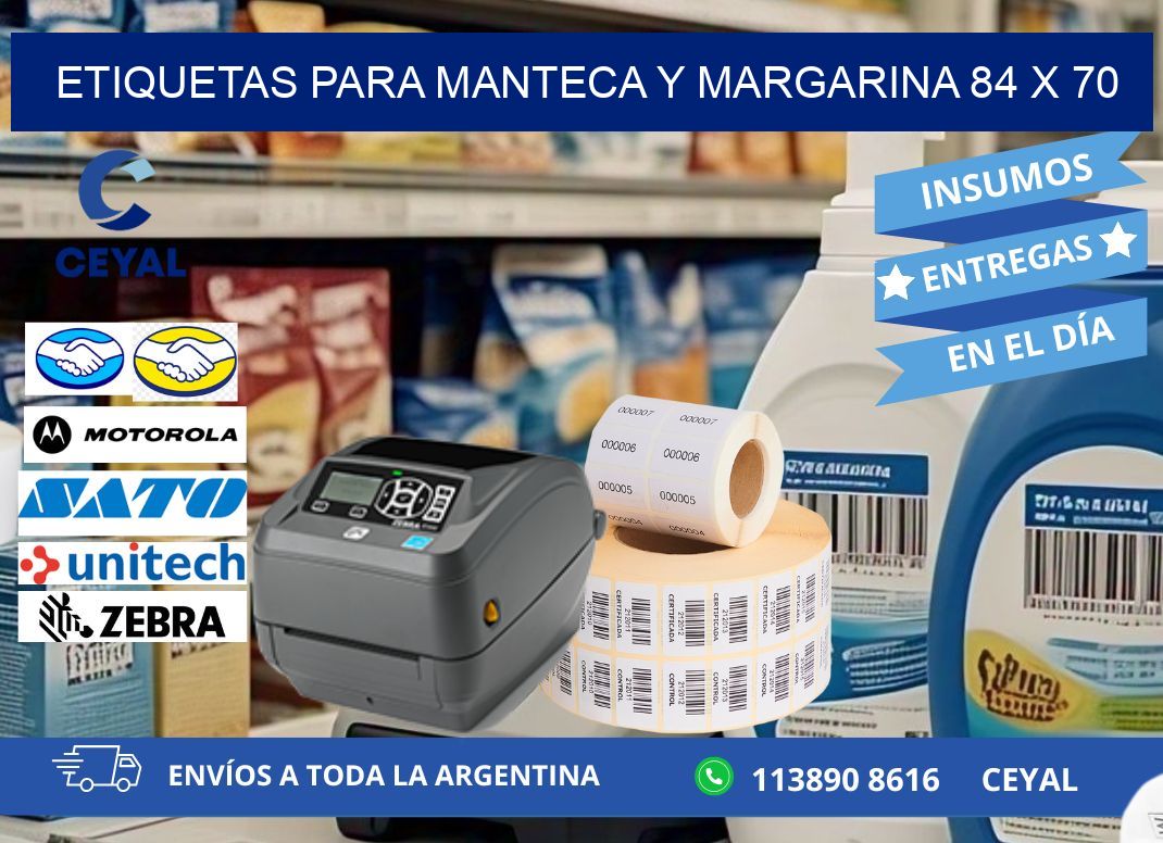 ETIQUETAS PARA MANTECA Y MARGARINA 84 x 70