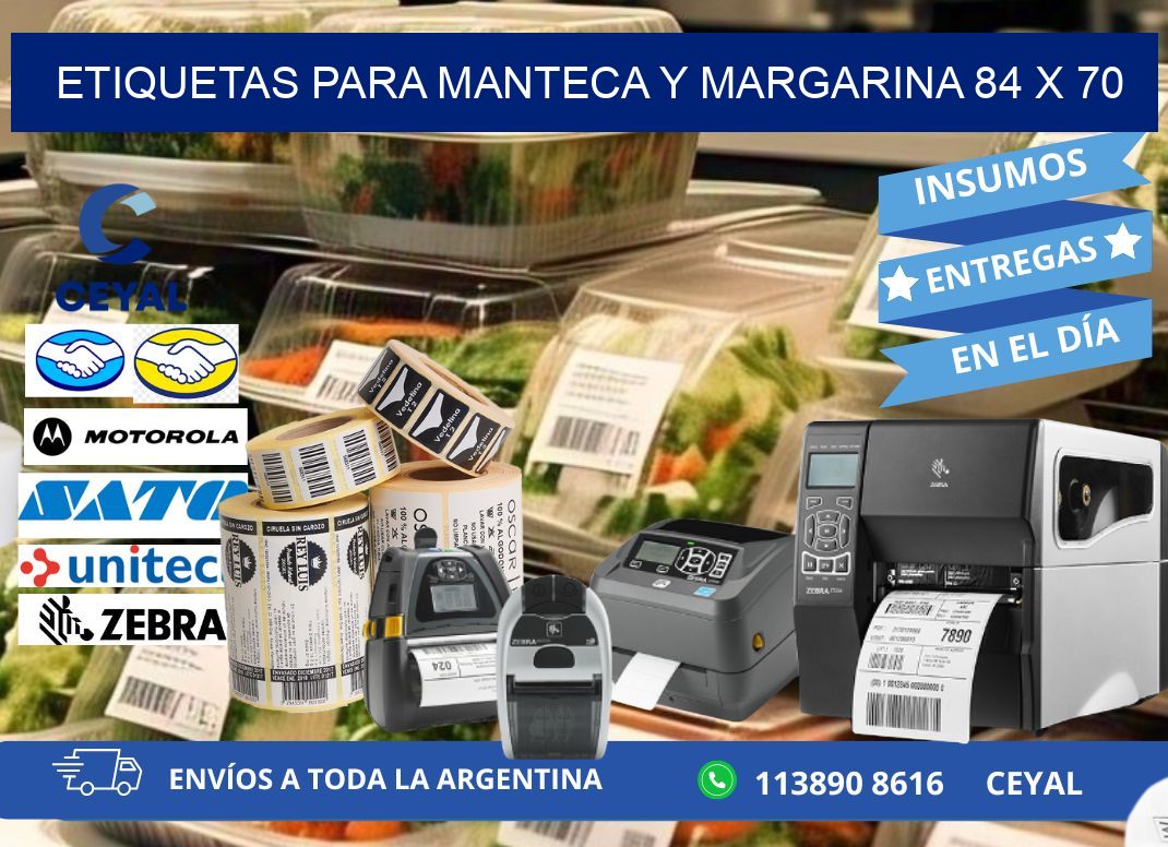 ETIQUETAS PARA MANTECA Y MARGARINA 84 x 70