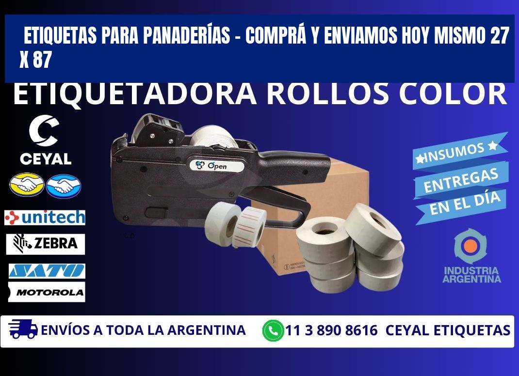 ETIQUETAS PARA PANADERÍAS – COMPRÁ Y ENVIAMOS HOY MISMO 27 x 87