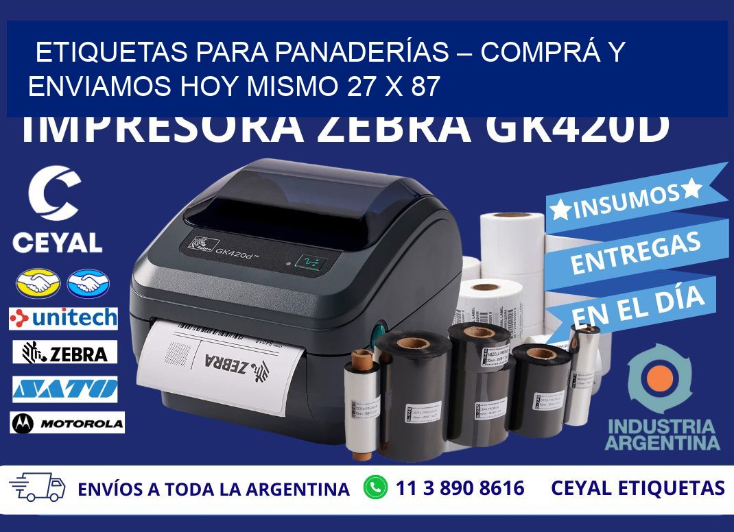 ETIQUETAS PARA PANADERÍAS – COMPRÁ Y ENVIAMOS HOY MISMO 27 x 87