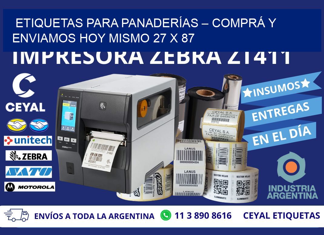 ETIQUETAS PARA PANADERÍAS – COMPRÁ Y ENVIAMOS HOY MISMO 27 x 87