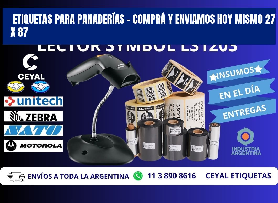 ETIQUETAS PARA PANADERÍAS – COMPRÁ Y ENVIAMOS HOY MISMO 27 x 87