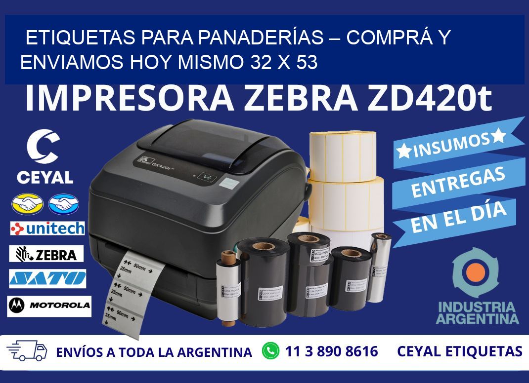 ETIQUETAS PARA PANADERÍAS – COMPRÁ Y ENVIAMOS HOY MISMO 32 x 53