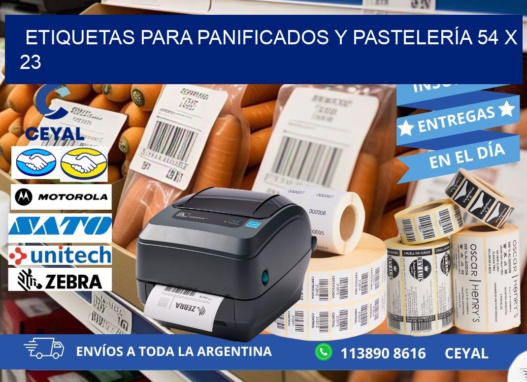 ETIQUETAS PARA PANIFICADOS Y PASTELERÍA 54 x 23