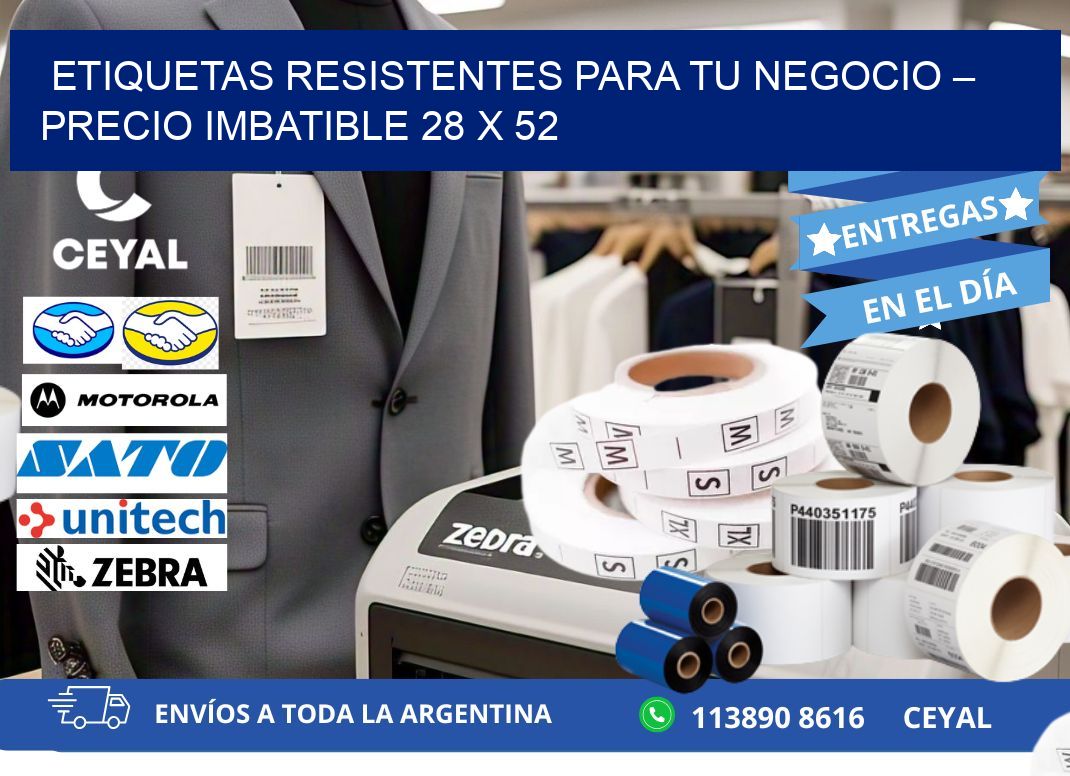 ETIQUETAS RESISTENTES PARA TU NEGOCIO – PRECIO IMBATIBLE 28 x 52