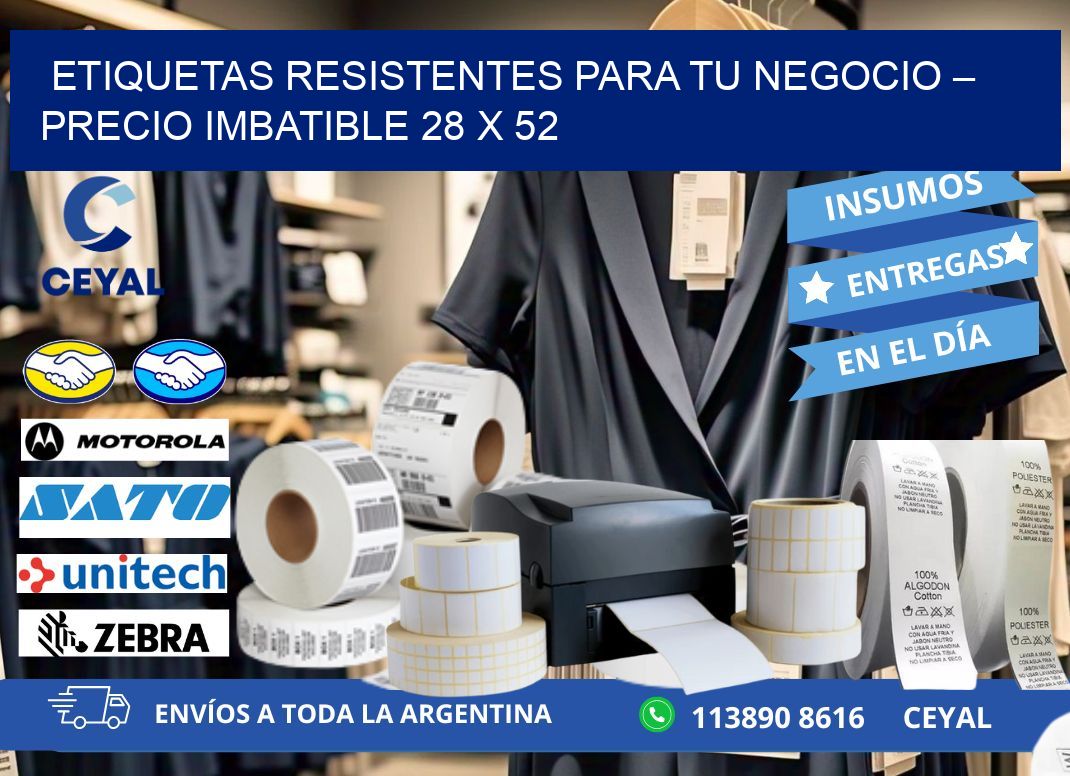 ETIQUETAS RESISTENTES PARA TU NEGOCIO – PRECIO IMBATIBLE 28 x 52